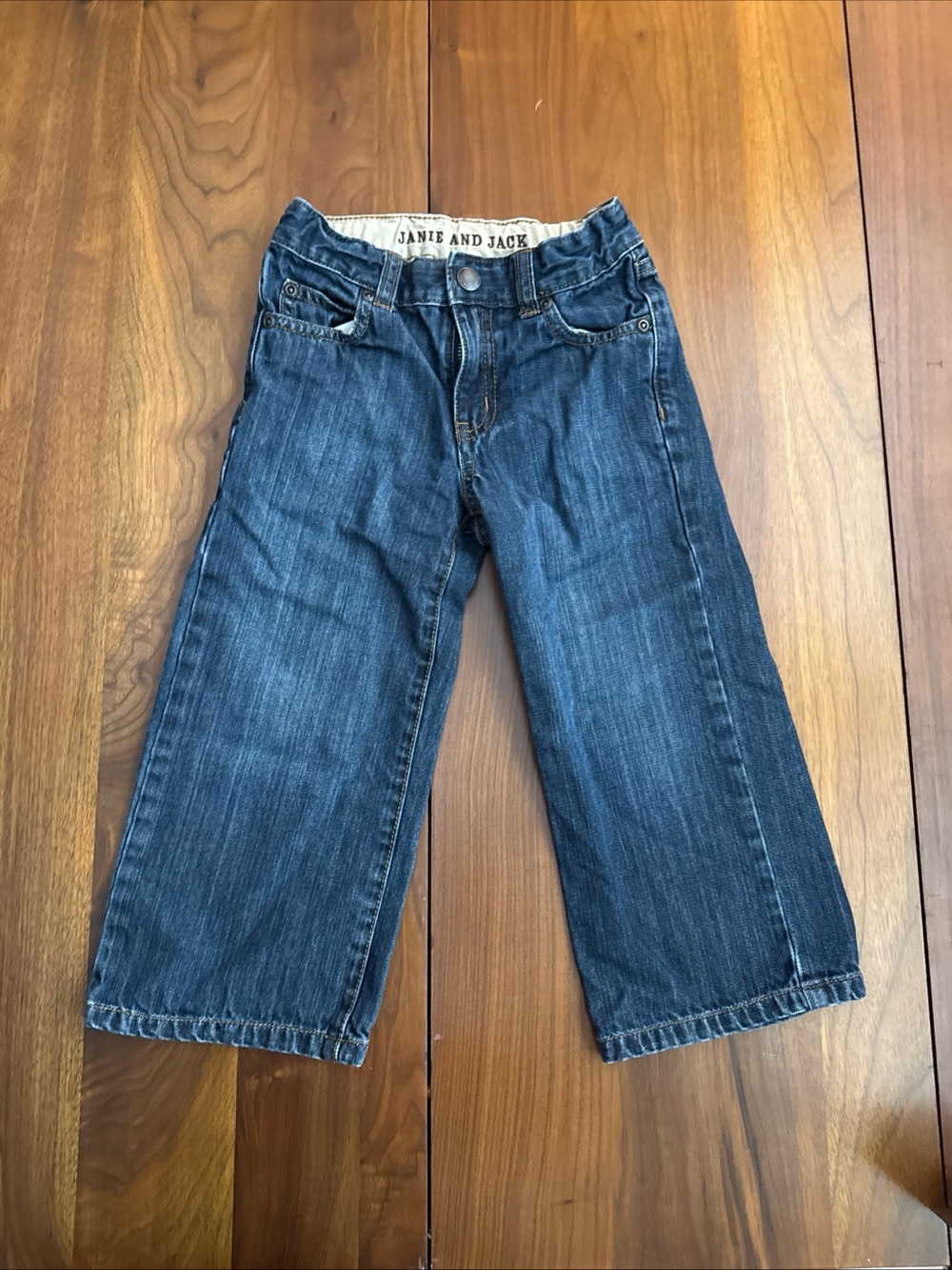 Janie and Jack Dark Wash denim Kids wide leg jeans size 3